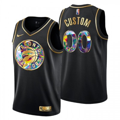 Philadelphia 76ers Custom Men's Golden Edition Diamond Logo 202122 Swingman Jersey Black